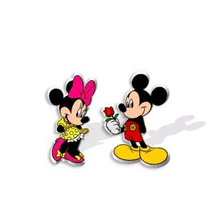 Minnie And Mickey Acrylic Stud Earrings